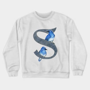 Avian Alphabet S - Mountain bluebird Crewneck Sweatshirt
